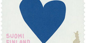 Sininen sydän postimerkki kotimaa ikimerkki