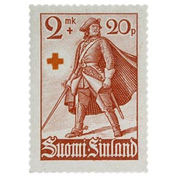 Sotilaita - Karoliini tummankarmiini postimerkki 2 markka