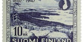 Suomen Matkailijayhdistys 60 vuotta sininen postimerkki 10 markka