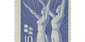 Suomen Suurkisat sininen postimerkki 10 markka
