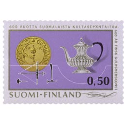 Suomen kultaseppätaidon 600-vuotisjuhla  postimerkki 0