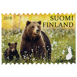 Suomen luontotunnukset I - Karhu  postimerkki kotimaa ikimerkki