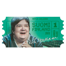 Suomen näyttelijäliitto 100 vuotta - Ritva Valkama  postimerkki 1 luokka