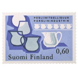 Suomen posliiniteollisuus postimerkki 0