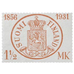 Suomen postimerkit 75 vuotta punainen postimerkki 1