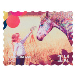 Syysuni - Tyttö ja hevonen  postimerkki 1 luokka