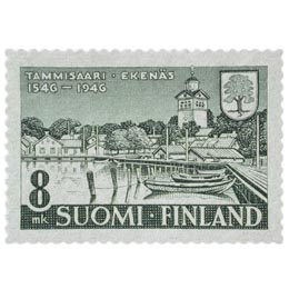 Tammisaari 400 vuotta vihreä postimerkki 8 markka