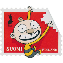 Tatu ja Patu - Patu roikkuu merkin reunassa  postimerkki kotimaa ikimerkki