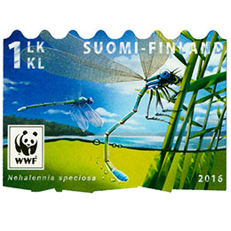 Uhanalaiset eläimet - Kääpiötytönkorento  postimerkki 1 luokka