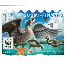 Uhanalaiset eläimet - Kiljuhanhi postimerkki 1 luokka