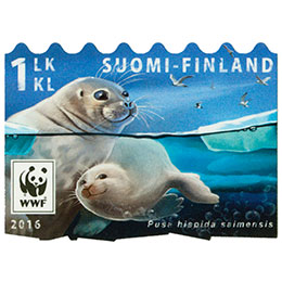 Uhanalaiset eläimet - Saimaannorppa  postimerkki 1 luokka