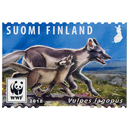 Uhanalaisia eläimiä II - Naali  postimerkki kotimaa ikimerkki
