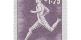 Urheilu - Juoksu tummanvioletti postimerkki 3