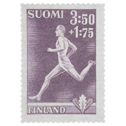 Urheilu - Juoksu tummanvioletti postimerkki 3