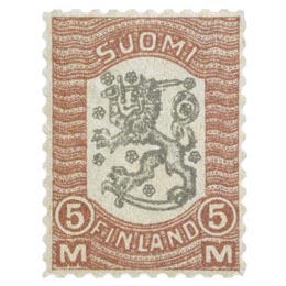 Vaasan malli 1918 violetti / musta postimerkki 5 markka