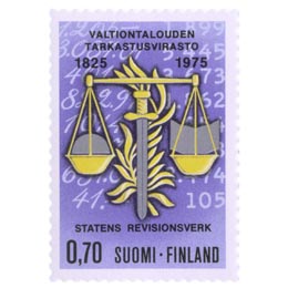 Valtiontalouden tarkastusvirasto 150 vuotta  postimerkki 0