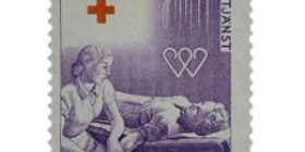 Veripalvelu - Verenluovutus violetti postimerkki 12 markka