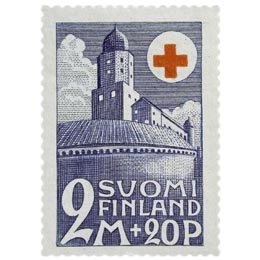 Viipurin linna sininen postimerkki 2 markka