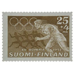 XV Olympialaiset - Juoksu ruskea postimerkki 25 markka