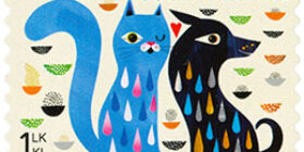 Yhdessä - Kissa ja koira  postimerkki 1 luokka