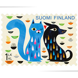 Yhdessä - Kissa ja koira  postimerkki 1 luokka