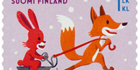 Ystävät yhdessä - Kettu ja jänis  postimerkki 1 luokka