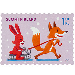 Ystävät yhdessä - Kettu ja jänis  postimerkki 1 luokka