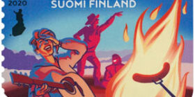 Ystävyyden värit - Iltanuotio  postimerkki kotimaa ikimerkki